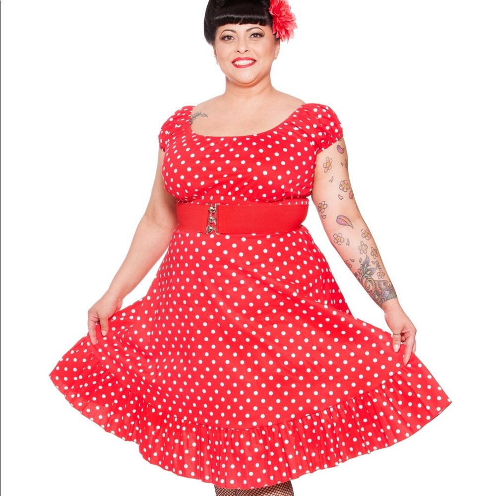 ❌SOLD OUT❌🌺K&H 1940s Polka Dot Dress - Picture 4 of 7